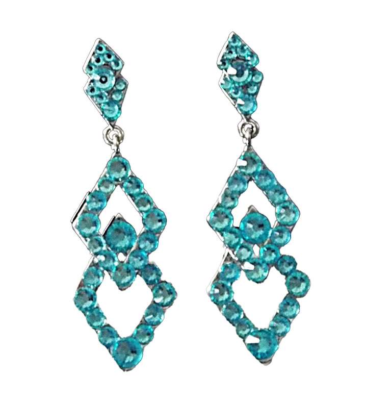 Audrey Small Aqua Bohemica Dangle Earrings 