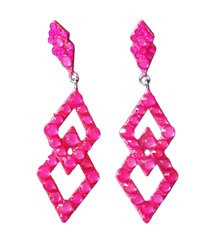 Audrey Small Neon Pink Dangle Earrings 